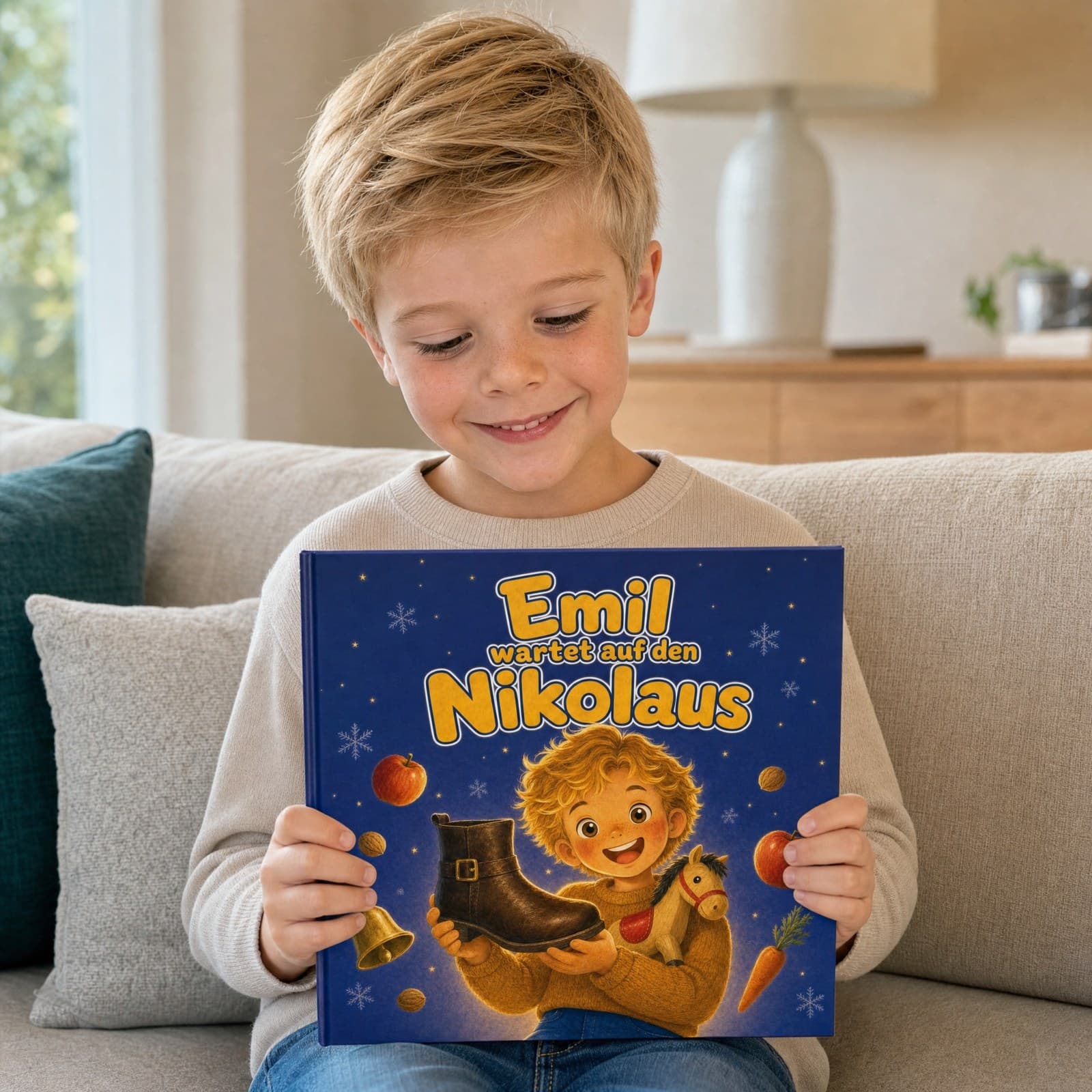 Kind liest sein persönliches Buch