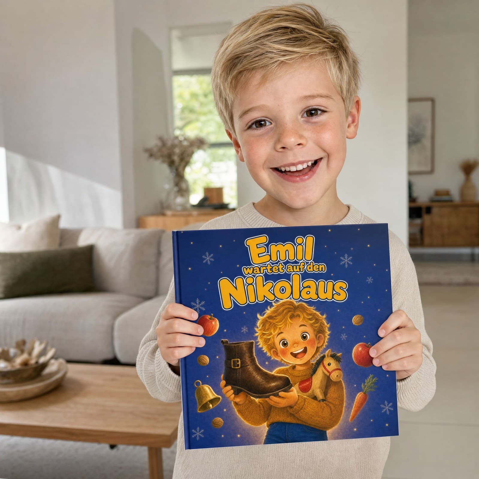 Kind hält sein Buch in den Händen