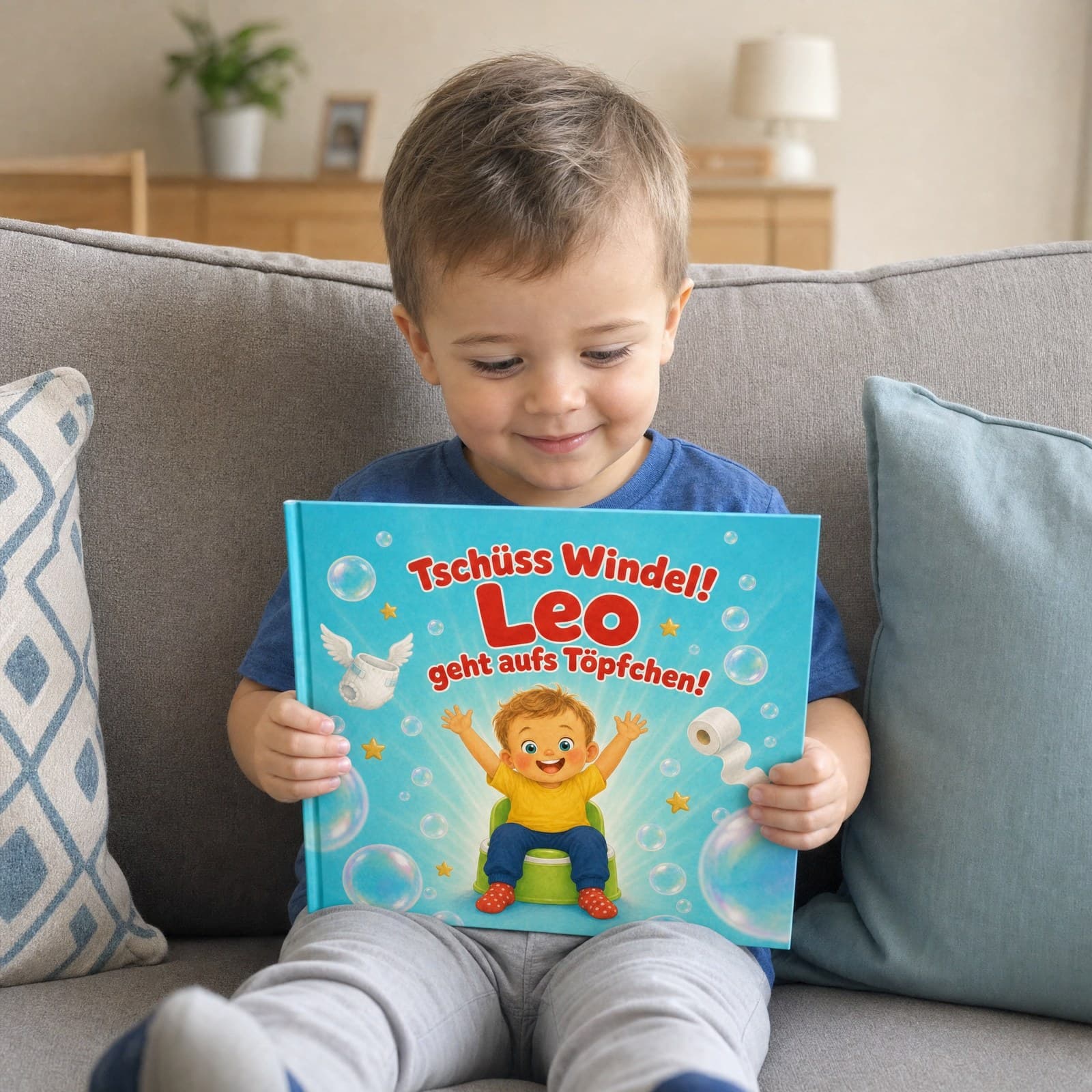 Kind liest sein persönliches Buch