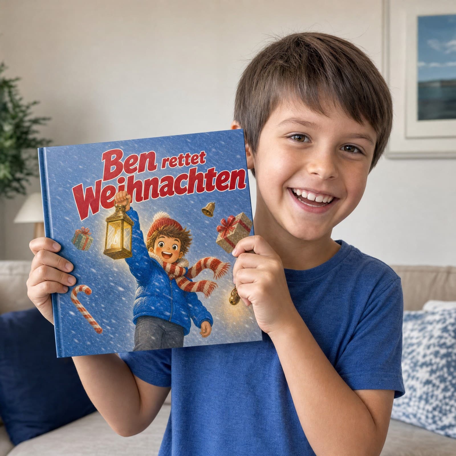 Kind hält sein Buch in den Händen
