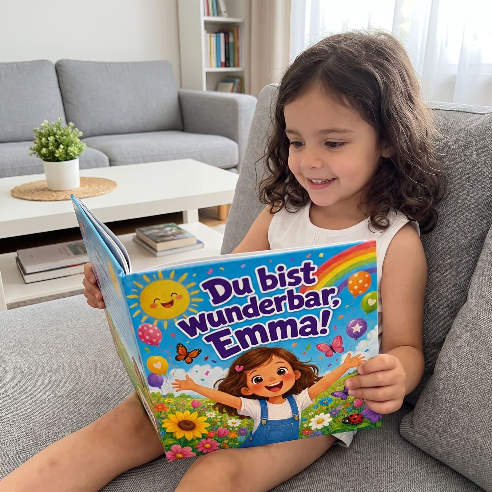 Kind liest sein persönliches Buch