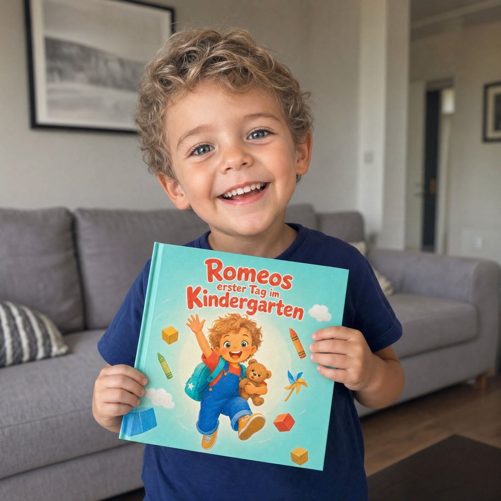 Kind hält sein Buch in den Händen